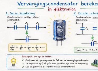 Vervangingscondensator berekenen in elektronica Afbeelding vervangingscondensator in elektronica
